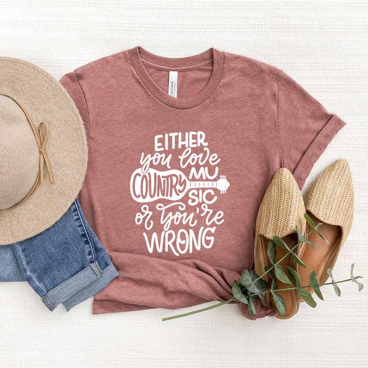Love Country Music | T-shirt graphique à manches courtes pour la vente par Olive And Ivory Wholesale