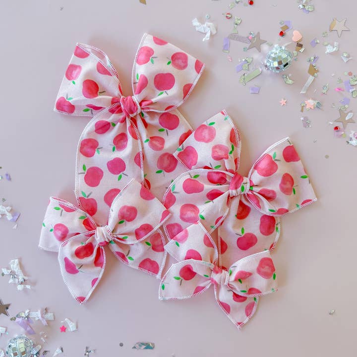 Apples on Pink for wholesale by Tiny Wonders Bows