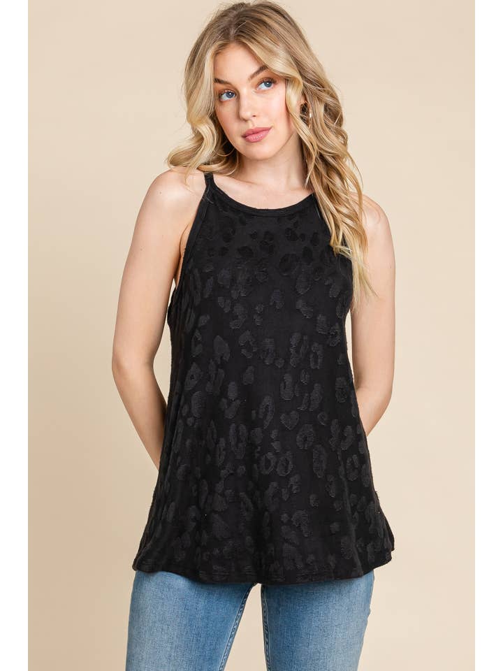 BOMBOM - Wholesale Tunic - Women's - TA2098 ANIMAL TEXTURED PATTERN SLEEVELESS TOP6