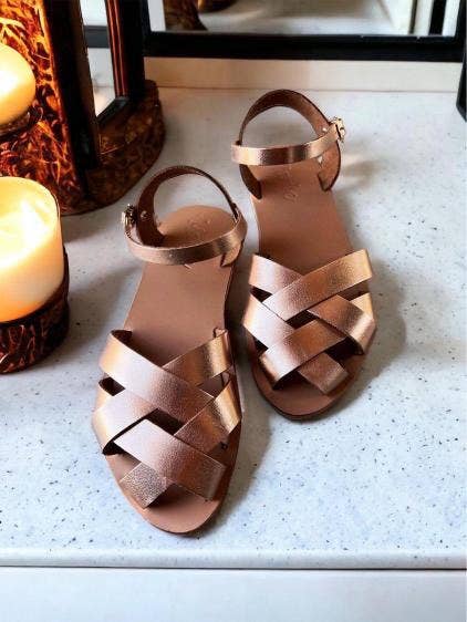 Marbe Sandals - Vendita all'ingrosso Sandali - Donna - Sandali artigianali da donna in pelle con punta aperta e cinturino alla caviglia Fatima0