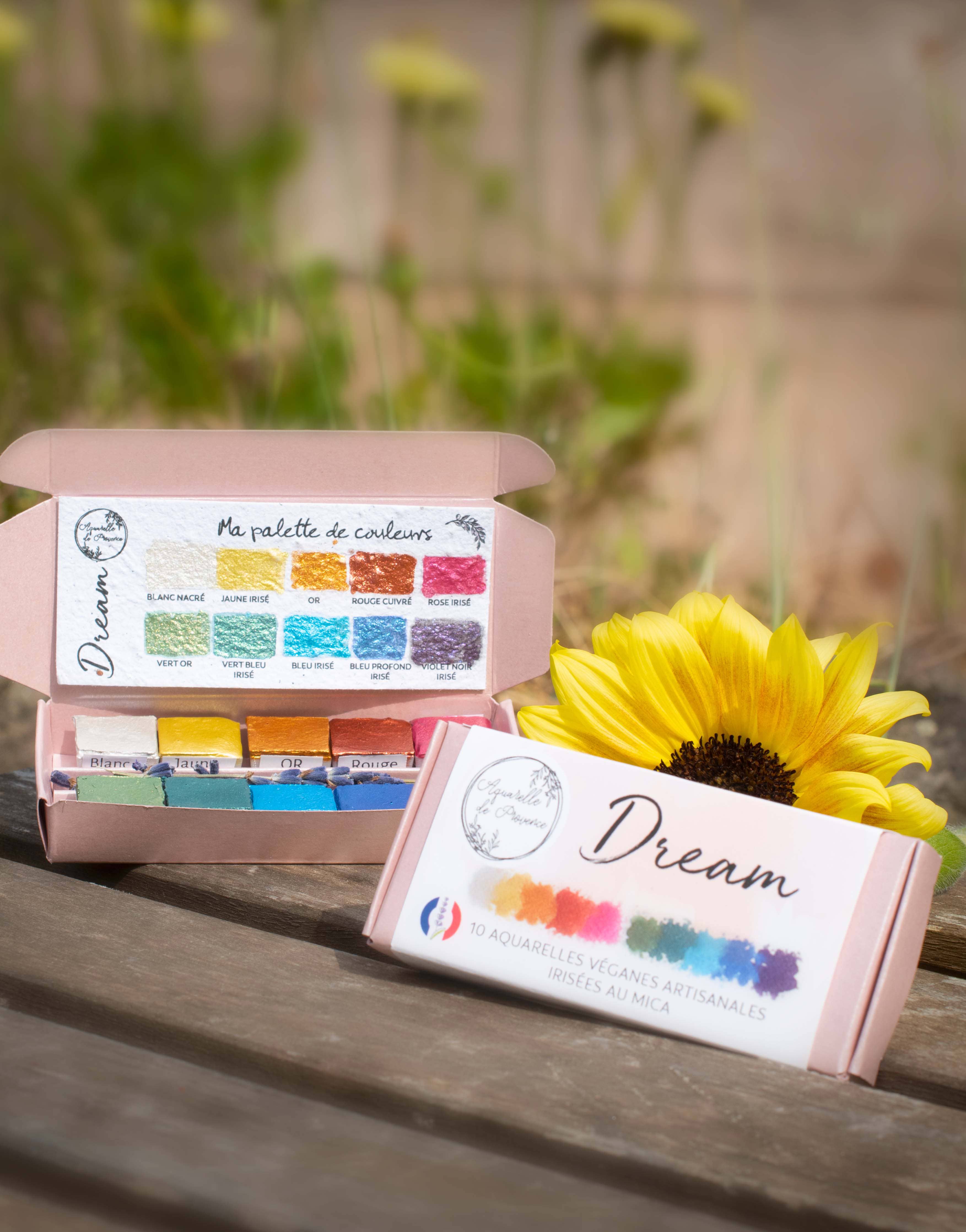 Aquarelle de Provence - Wholesale Watercolor Paint - 'DREAM' PALETTE - 10 extra-fine metallic watercolors4