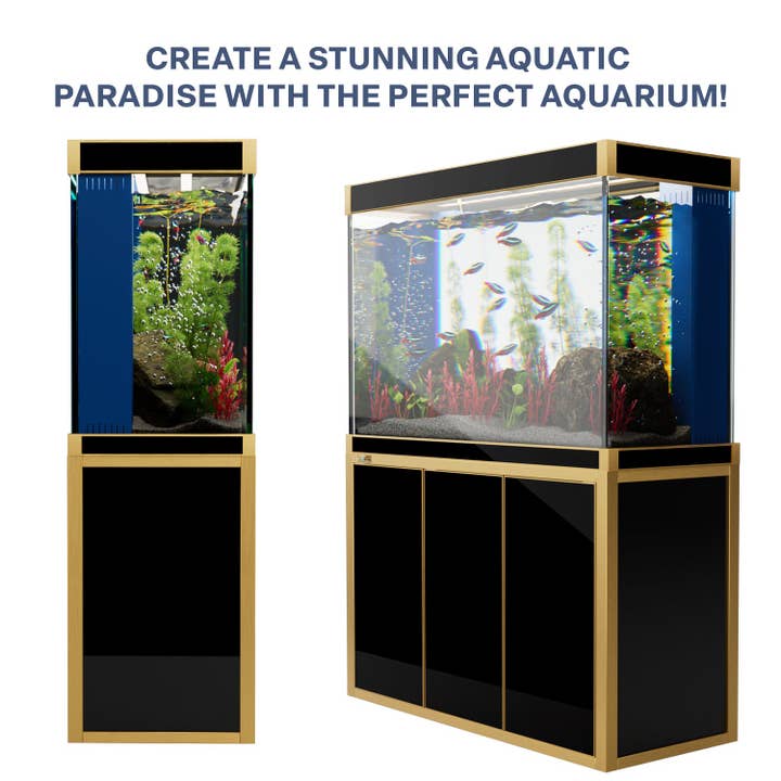 AQUA DREAM - Wholesale Nature and outdoors - Aqua Dream 175 Gallon Tempered Glass Aquarium Black and Gold2