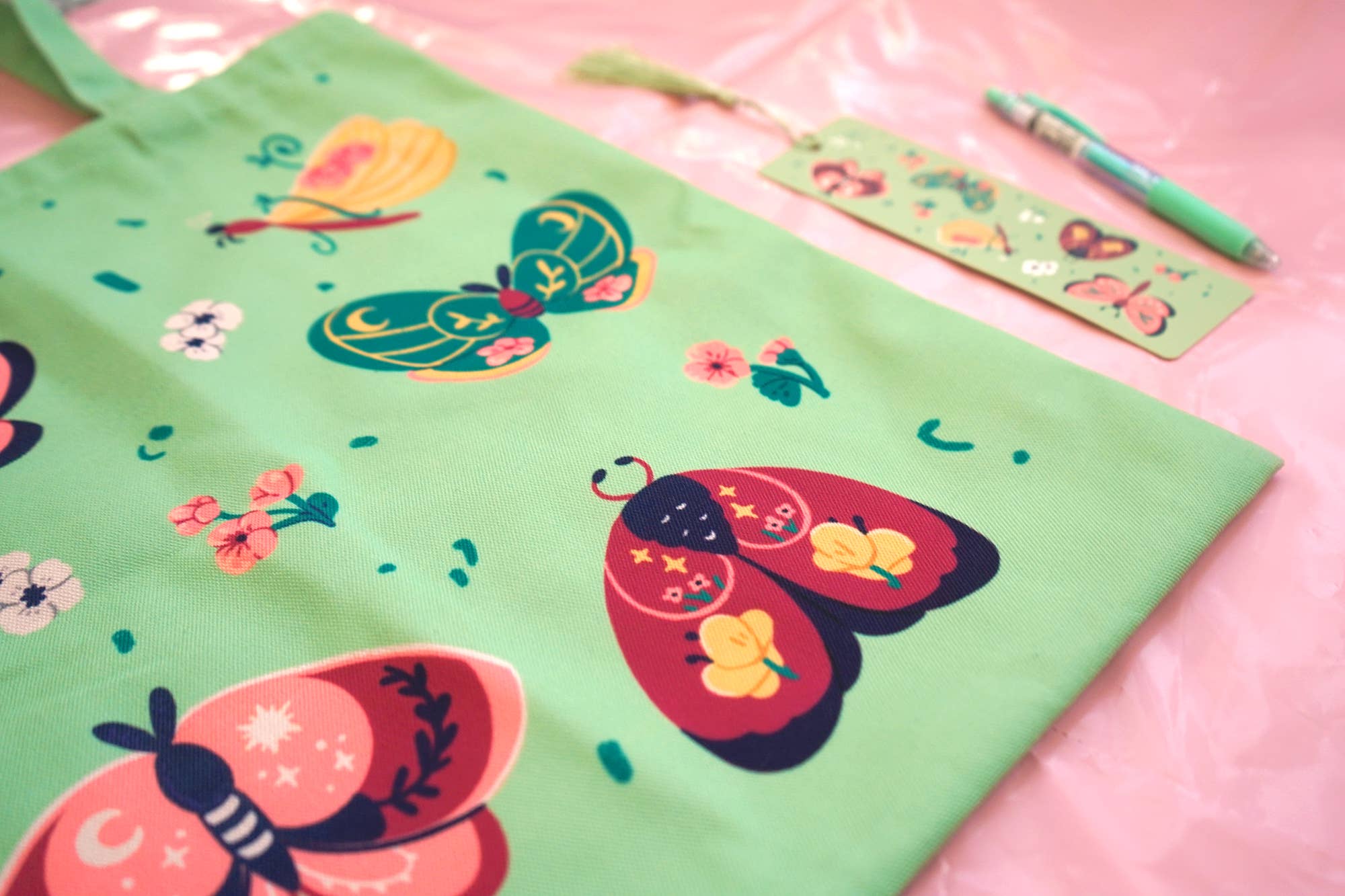 The Moonborn - Wholesale Tote Bag - Women's - Moths & Wildflowers Tote Bag9