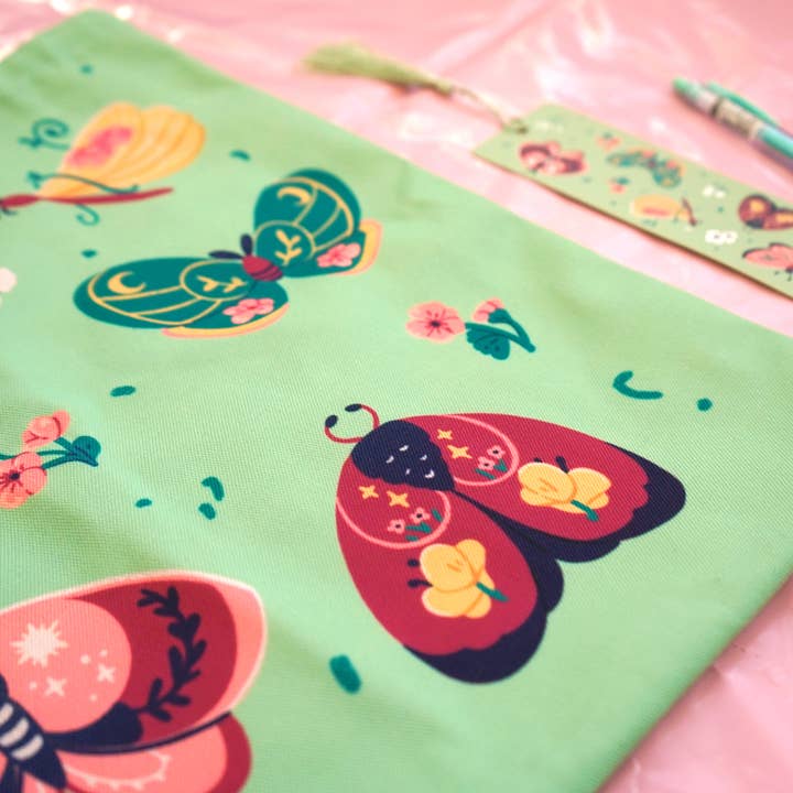 The Moonborn - Wholesale Tote Bag - Women's - Moths & Wildflowers Tote Bag9