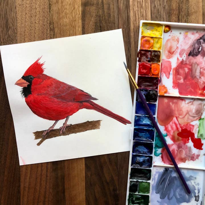 YubaCat Designs - Wholesale Sticker - Northern Cardinal sticker2