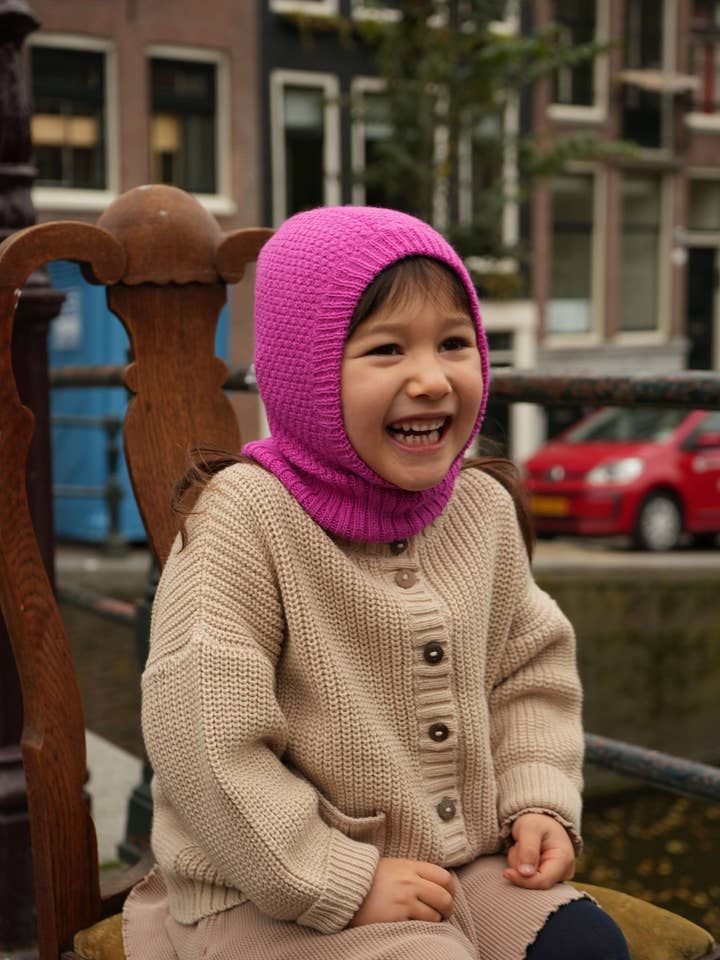 Baby Alpaca Balaclava - SUNSET BERRY for wholesale by Tiny Advocates