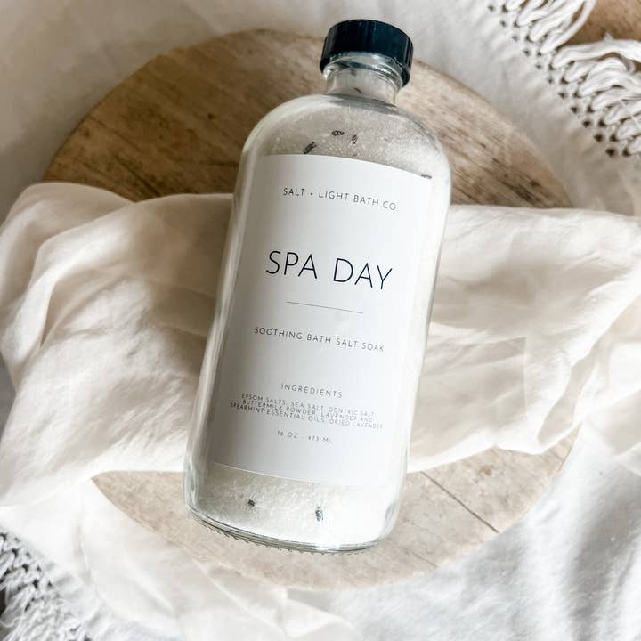 Salt + Light Bath Company - Wholesale Bath Salts - Spa Day Bath Salts 16 oz Bottle
