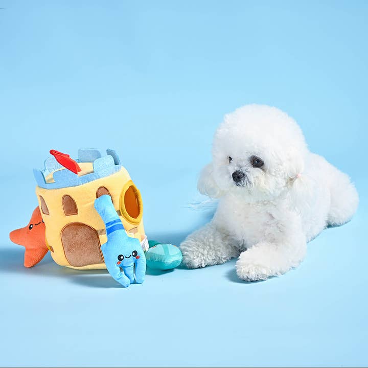 Hugsmart Products Inc - Wholesale Pet Plush Toy - Dog - Orilandpet - Beach Daze | Sand Castle - Interactive Toy