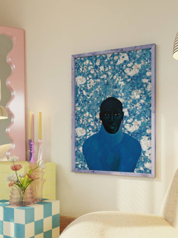 Tabanca Art Print | Afro-Caribbean Portrait | Mixed Media for wholesale by The Phoenix Palms