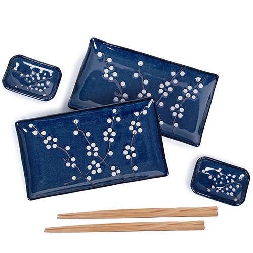 SUSHI SET - AZURE FLOWERS for wholesale by Fuji Merchandise Corporation