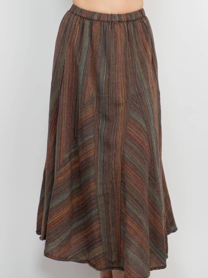 Twirl Striped Maxi Skirt for wholesale by Lakhays Collection Inc.