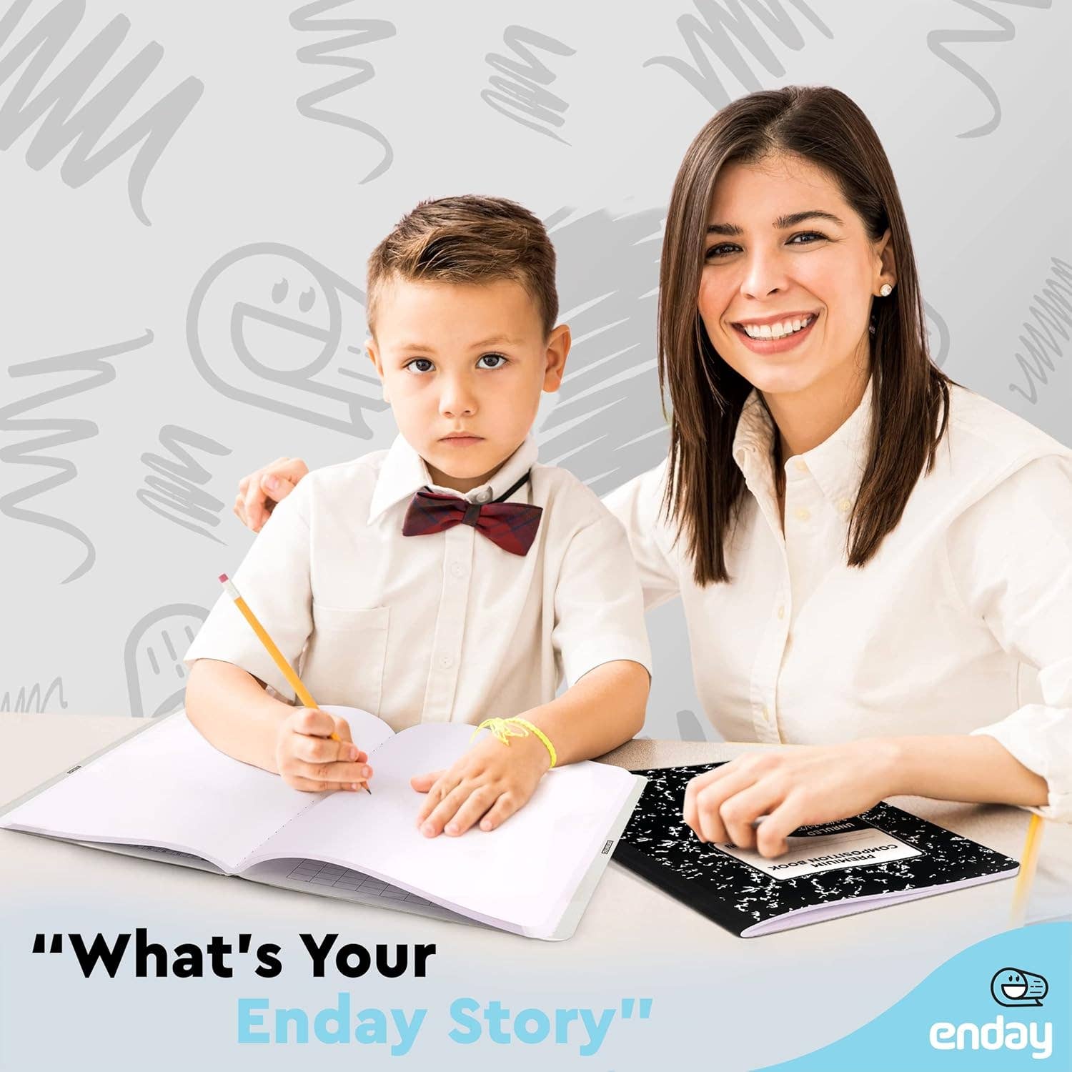 enday - Wholesale Notebook - Composition Book Unruled, Black Marble 100 Ct.5