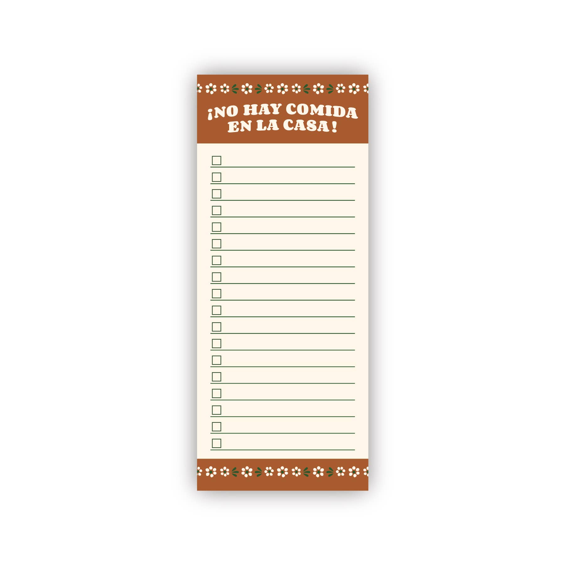 Erica Alfaro Designs - Wholesale Notepad - No Hay Comida En La Casa Grocery List Magnetic Notepad