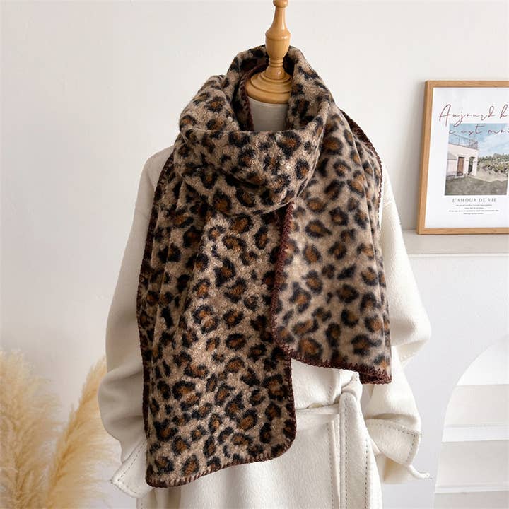 ACCITY - Wholesale Scarf - Women's - Vintage Leopard Tassel Scarf for Fall Winter_CWASC27442