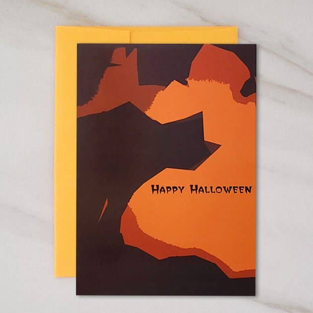 Black Cat - Halloween Greeting Card for wholesale by Wholesalegreetingcards.co