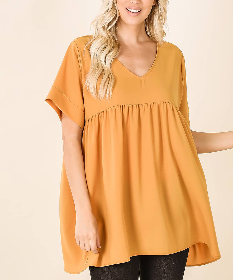 ASHMOCHA  `.42POPS EMPIRE WAIST SHIRRING TUNIC for wholesale on Faire26