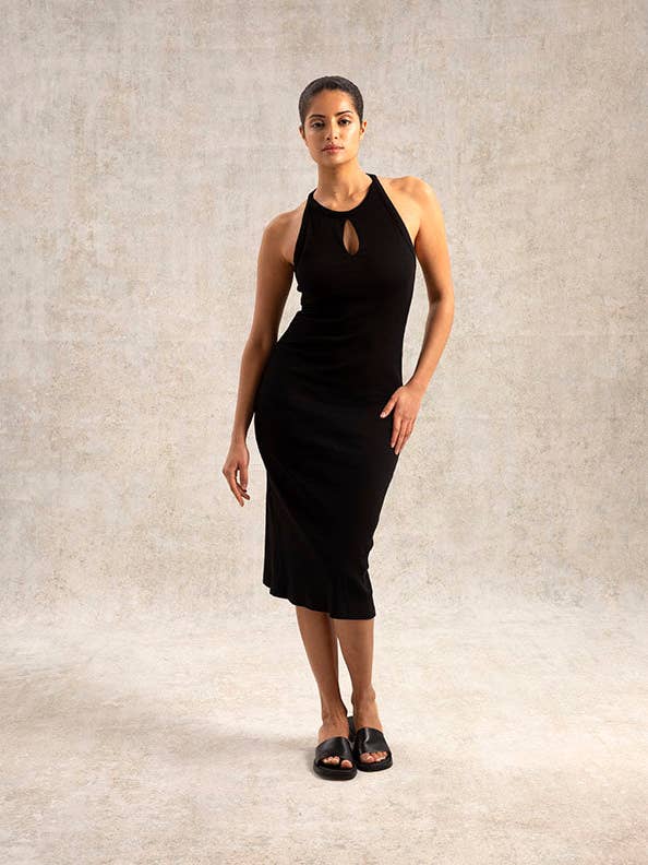 Nobradress® Amy - Ribbed Cotton - Ebony Black for wholesale by Mina Storm
