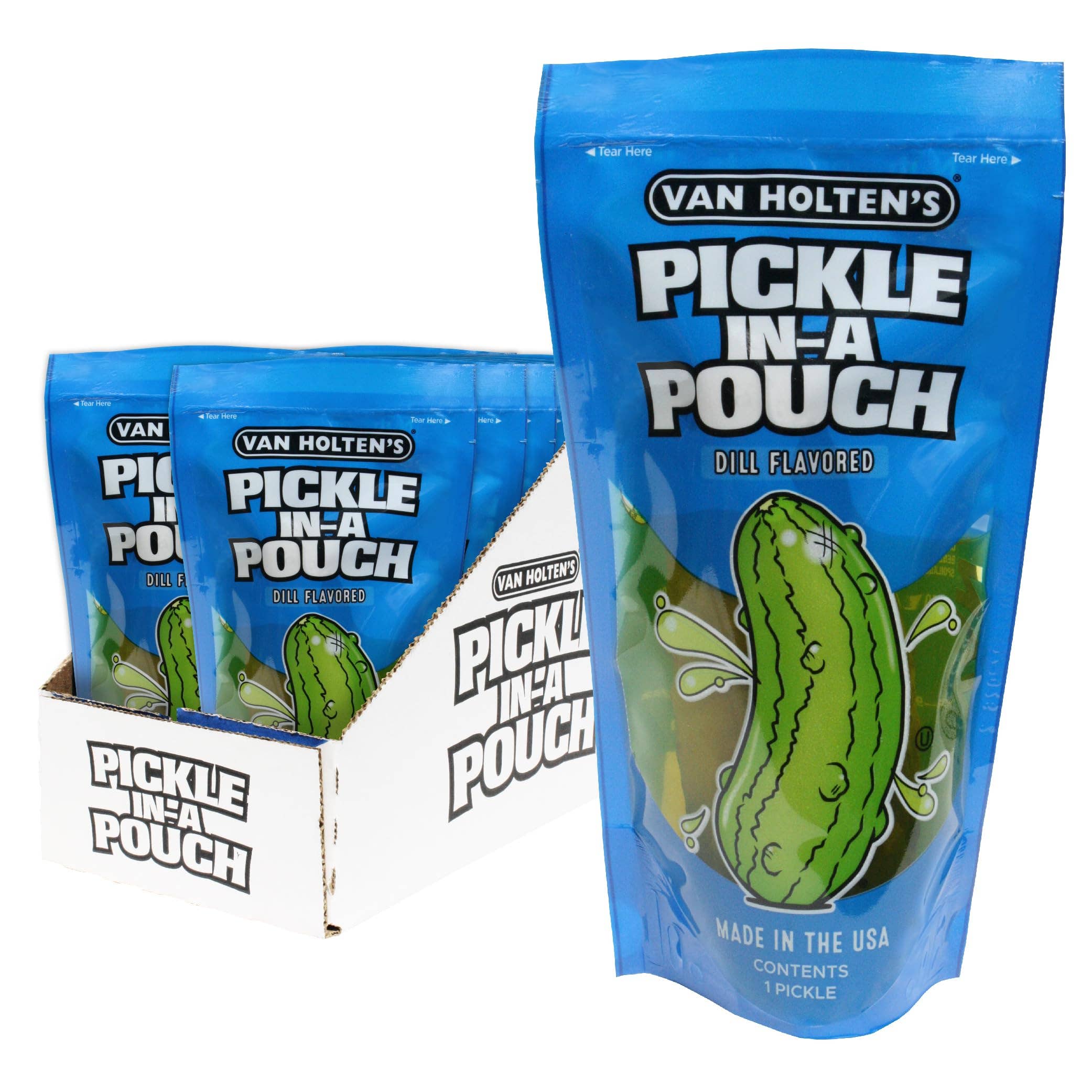 Long Island Candy Factory - Vente Bonbons gélifiés - Van Holten's Pickle In-A Pouch Saveur Cornichon et Framboise Bleue0