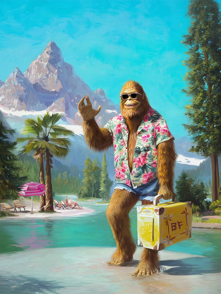 BigBigfoot Semesterkonsttryck - Bigfoot & Sasquatch 8"x10" Konstverk för 11"x14" Ram för wholesale av Mowbi