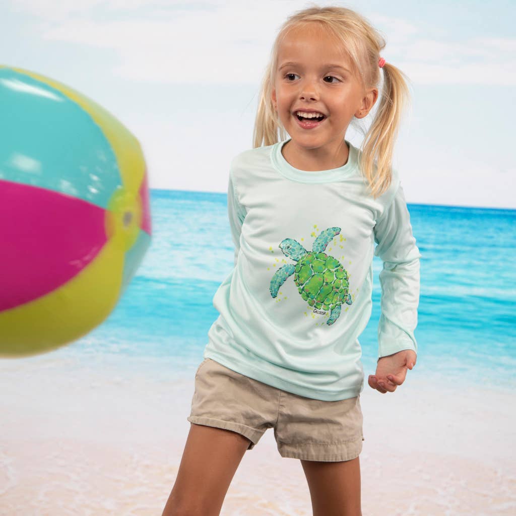 Mint Caloosa Kids "Sea Turtle" UPF 50 Ultra Comfort Shirt for wholesale on Faire0