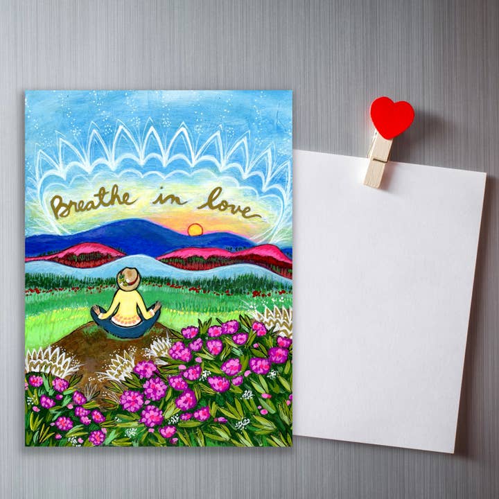 Atmen Sie in Liebe Magnet für den Großhandel von Lori Portka - Happiness Through Art