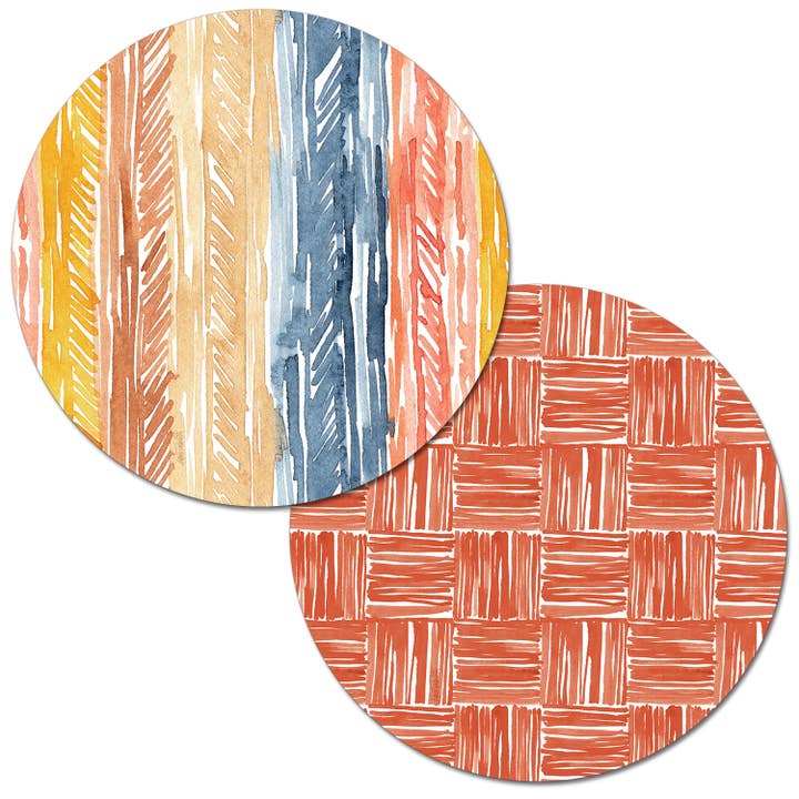 "Pattern Flair" Round Reversible Flexible Placemat for wholesale by CounterArt/Highland Home/Thirstystone/CoasterStone