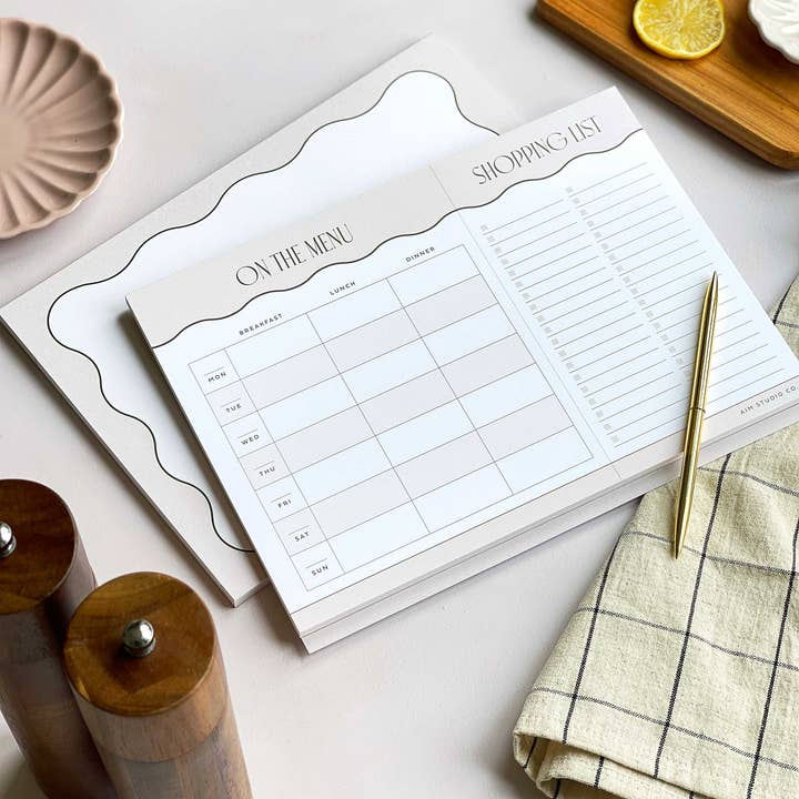 AIM Studio Co – wholesale Planner – Weekly Meal Planner with Perforated Shopping List1