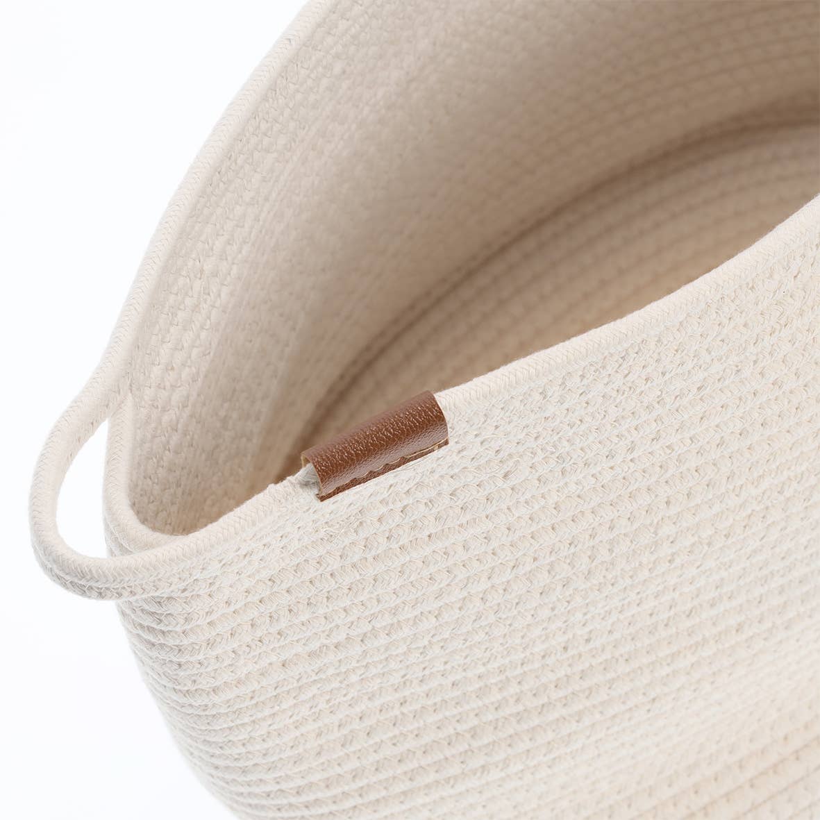 Storage basket, cotton/polyester, white for wholesale on Faire3