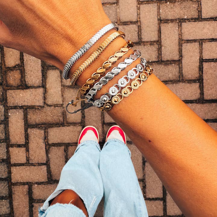 Goupi - Wholesale Link & Chain Bracelet - Stackable Steel Chain Bracelets in Gold & Silver3