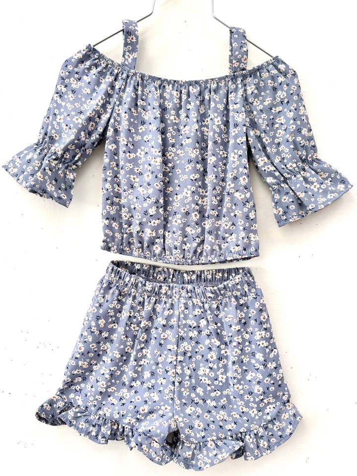 JJ BEBE LAND - Wholesale Top & Short Set - Kids - Girls Open-Shoulder Set