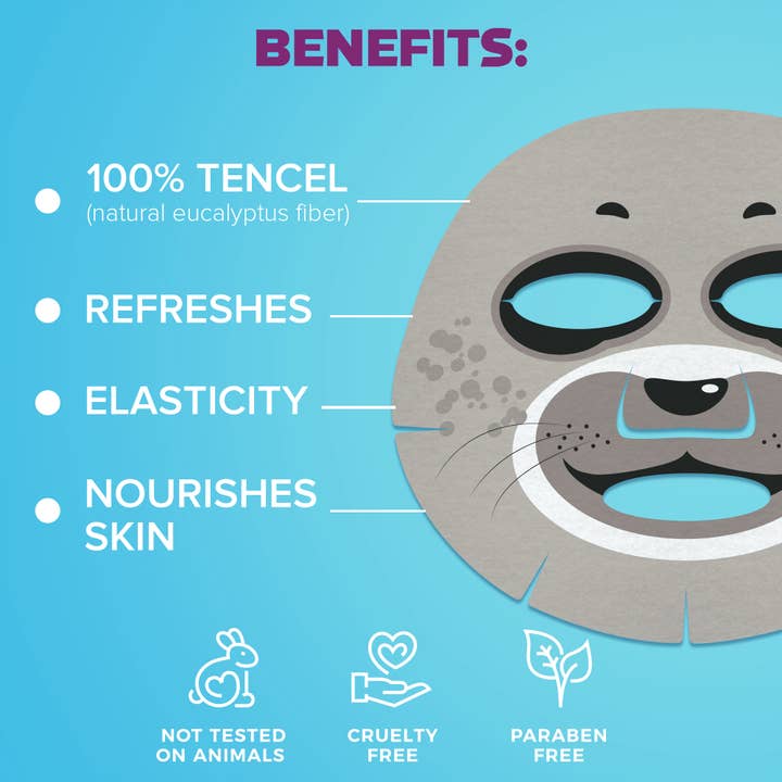 7days - Wholesale Skincare Face Mask - 7DAYS ANIMAL MASK, Sheet Face Mask HAPPY SEA CALF5