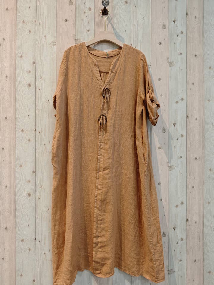 Linen & More – wholesale Klänning - Dam – REF 16325 LÅNG TVÅRINGSKLÄNNING 100% LINNE2