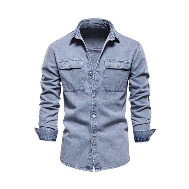 MENS Long Sleeve High Quality Jeans Shirt for wholesale by Paperdoll