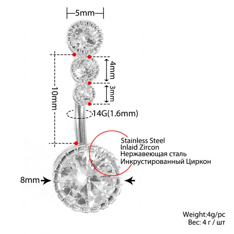 Gemscape UK - Vente Piercing de nombril - Bijoux de piercing pour nombril en 8 couleurs éclatantes9