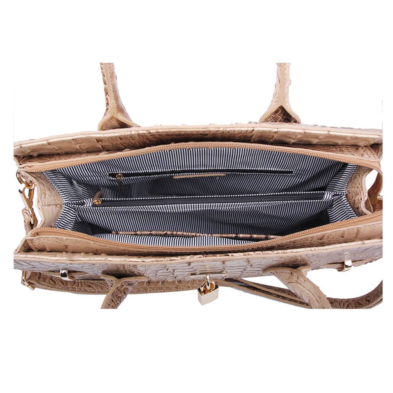 M&M HANDBAGS, LLC. - Wholesale Laptop Bag - Unisex - AC1096 W Croc Alligator Padlock 2-in-1 Satchel7