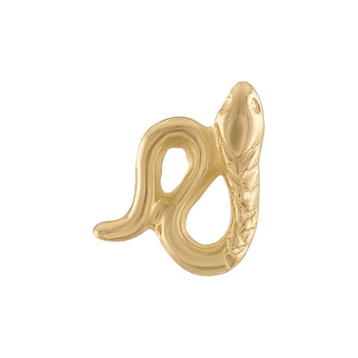 Zahav Jewelry – wholesale Enkelt örhänge – 10K solitt guld broskörhänge i ormdesign