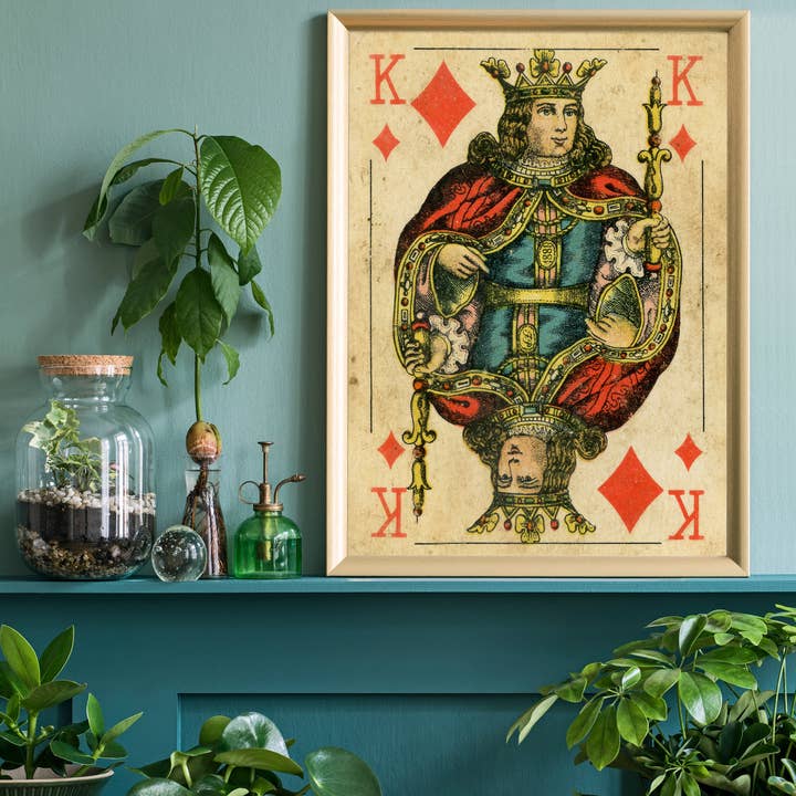 Ink & Drop - Wholesale Art Print - Vintage Playing Card Print - King of Diamonds1