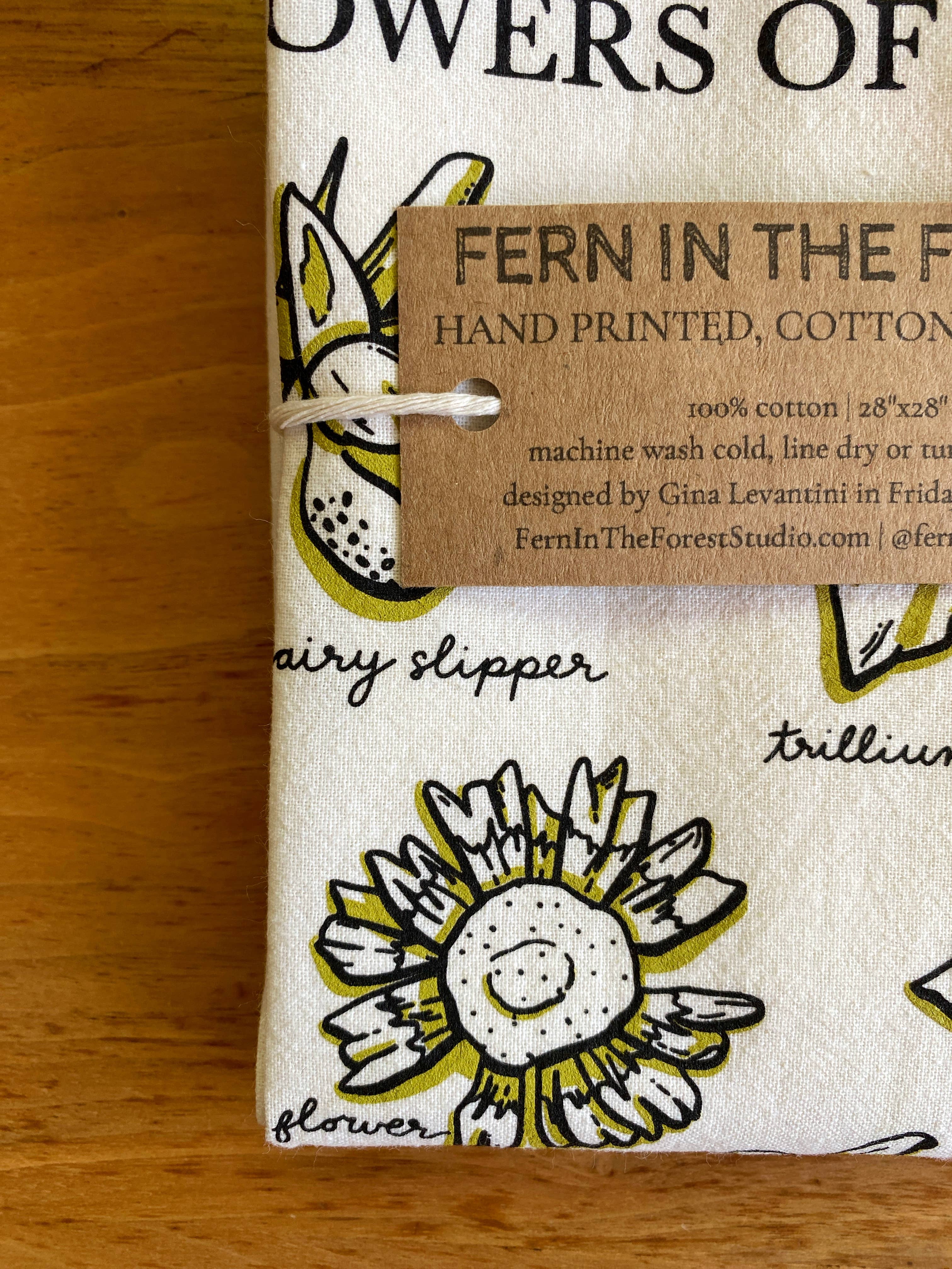Fern In The Forest - Wholesale Tea Towel - Washington Wildflower Tea Towel | Screenprinted2