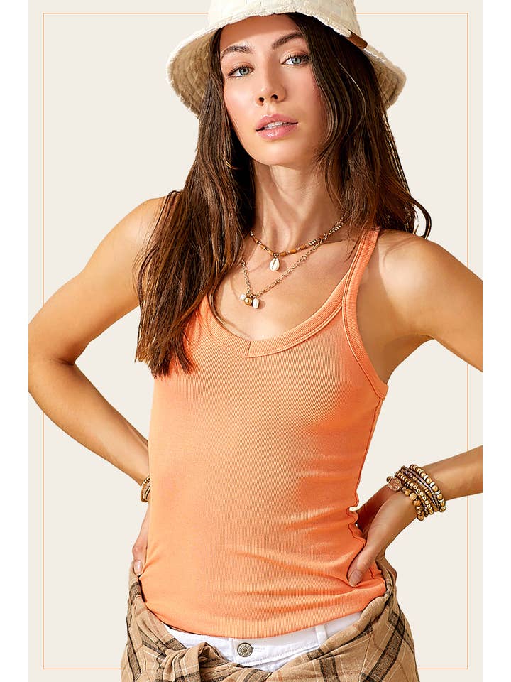 La Miel – Tops – Mulher por atacado – HBT7641-Blusa básica sem mangas com costas cruzadas elástica e elástica6