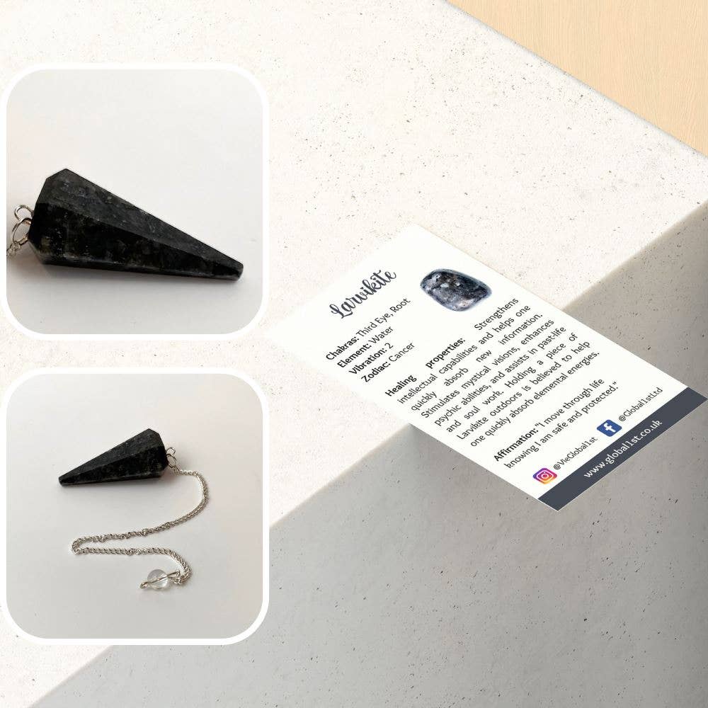 VIE – Engroshandel Meditationsudstyr – Pendul med kæde og 30 mm krystalsten73