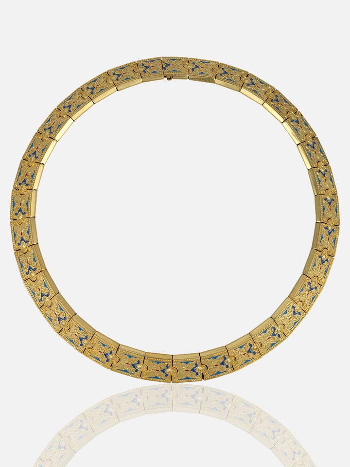 Royal Princess Flower Narrow Collar Necklace for wholesale by Shinyland Llc dba Aquadan.co (Wholesale)