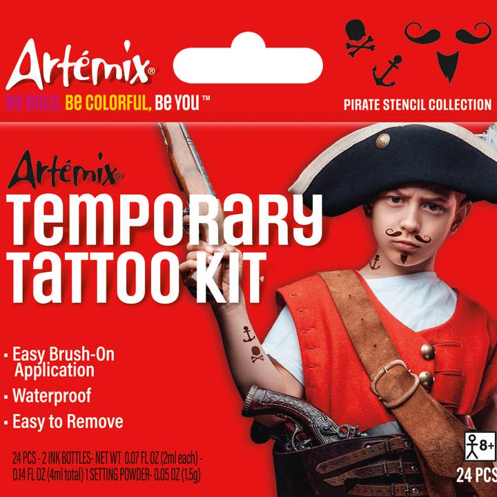 Kit de tatouage temporaire Artémix 24 pièces : Pirate pour la vente par Artemix Body Art