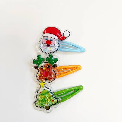 Golden Dot Lane - Wholesale Hair Clip - Kids - Christmas Confetti Shaker Hair Clips