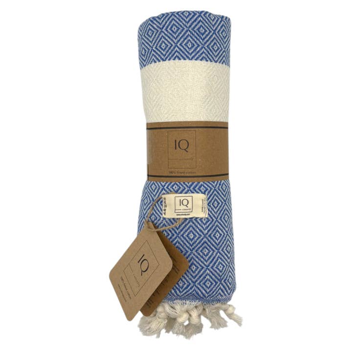 Hamamhandduk | Bastuhandduk | Strandhandduk | Brasilien | Blå | 180x100 cm för wholesale av cotonIQ