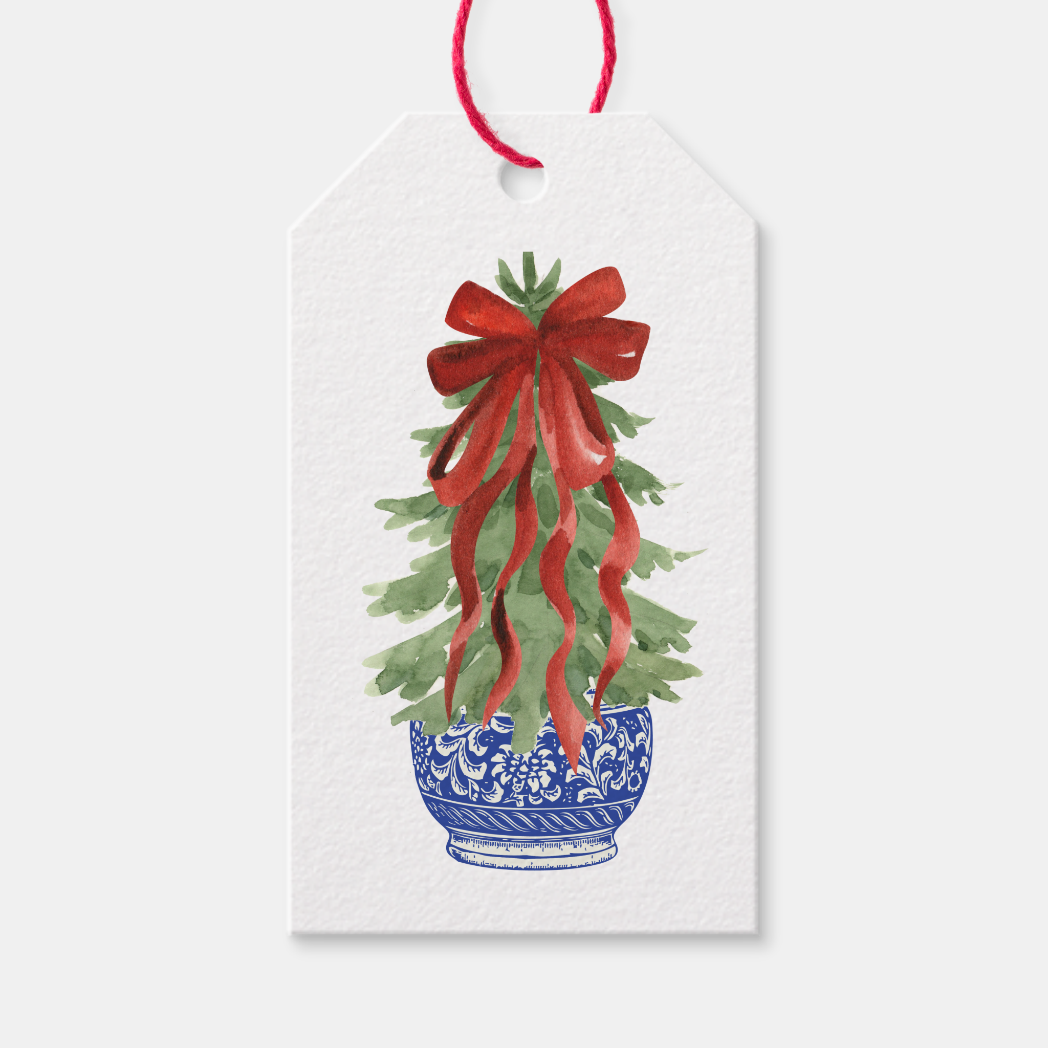 Design Carolinas - Wholesale Gift Tag - Chinoiserie Topiary Tree Christmas Holiday Gift Tags1