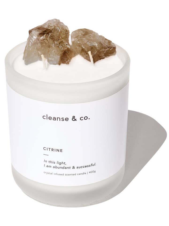 Candela in cristallo Citrine Intention: abbondante e di successo per la vendita all'ingrosso da parte di Cleanse & Co.