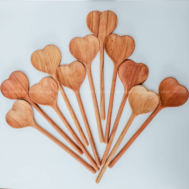 194 Craft House - Wholesale Kitchen Spoon - Love You Mama - Wooden Heart Spoon - Valentine Gifts5