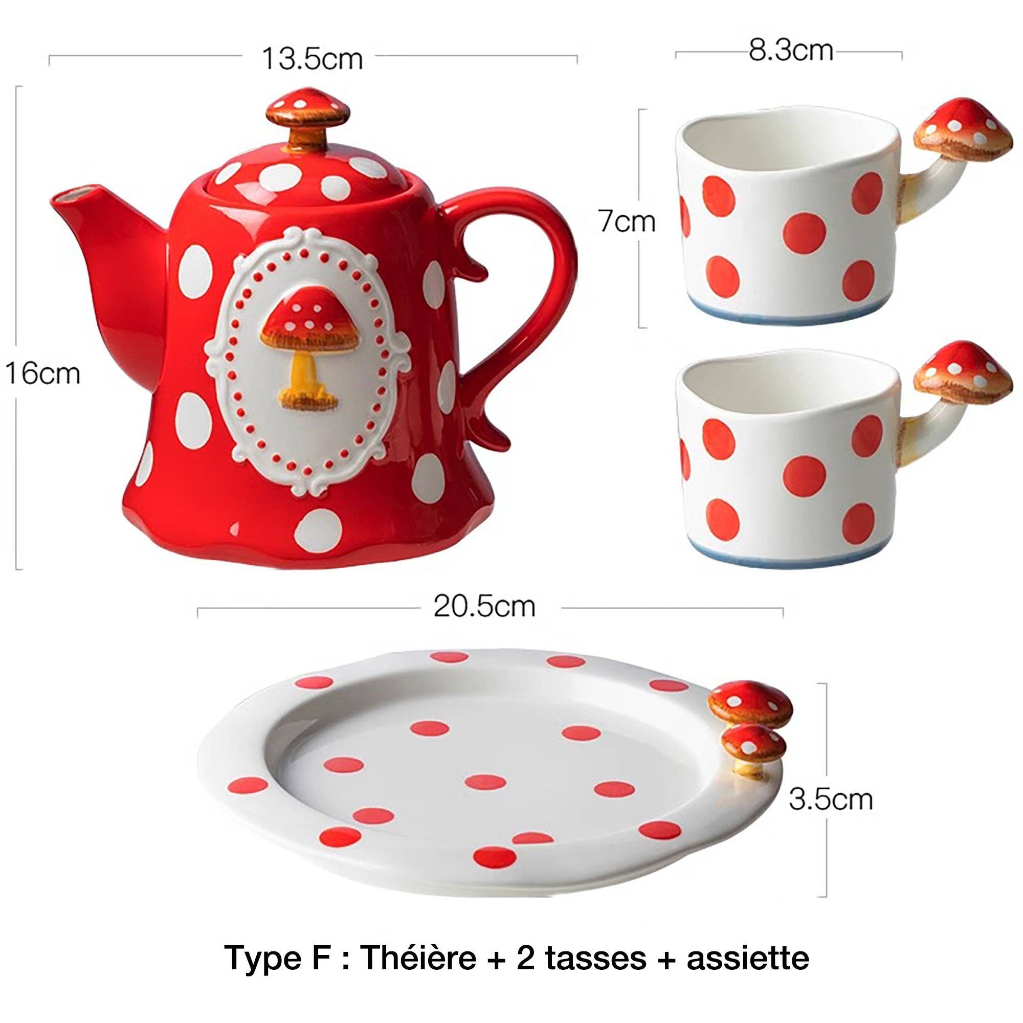 MinoCraft - Vendita all'ingrosso Teiere - Teiera in ceramica con motivo a fungo fatato14