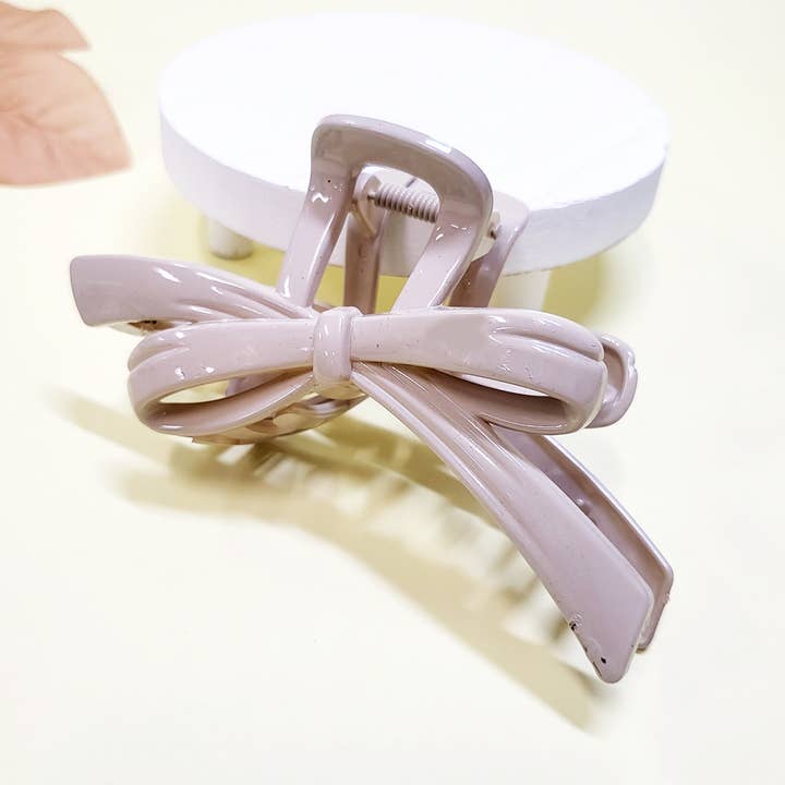 Glossy Color Ribbon Shape Hair Claw Clip for wholesale on Faire