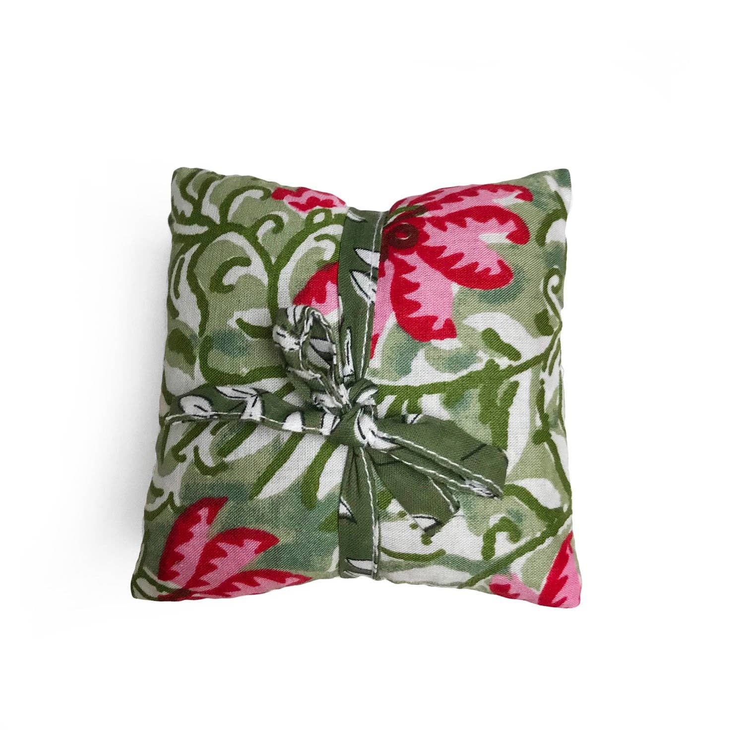 Lime Tree Design – wholesale Sachet – Stack of 3 Square Lavender Sachets - Jaipur Green and Pink1